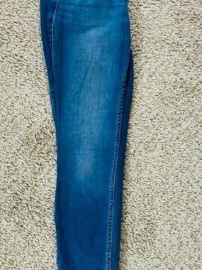 Hollister Blue Denim Jeans with Brown Leather Patch